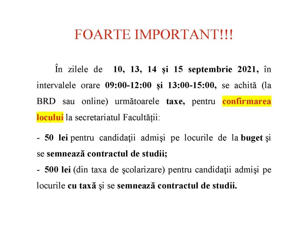 Anunt site afisare rezultate – septembrie 2021